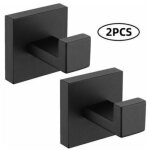 Crochets muraux crochets porte - serviettes noir en acier inoxydable crochetsaccessoires de salle de ...