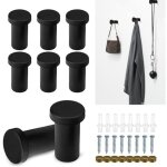 Crochets muraux � visser, lot de 8, pat�res, noires, crochets pour v�tements, acier inoxydable, 35 mm ...