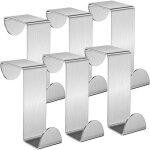 Crochet porte, lot de 6 porte manteau pour porte acier inox patere porte pour porte standart, tiroir, ...