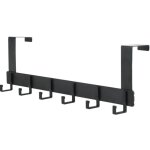 Crochet de porte avec 6 crochets robustes en alliage d'aluminium, pat�res noires