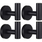 Crochet porte - serviettes murale salle de bain - support en acier inoxydable sus 304 noir mat - pour ...