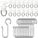 Crochets pour rails de rideaux 100 pi�ces ensemble de glisseurs et crochets m�talliques pour tringle ...