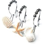 Crochet de rideau de douche d�cor marin r�sistant � la rouille, anneau de rideau de douche en acier inoxydable ...