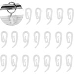 Crochets de rideaux en plastique pour rails, 100 pi�ces, 28x12mm, clips blancs pour rideaux de douche, ...