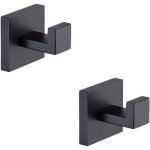 Crochets pour serviettes noir mat, lot de 2 crochets pour manteaux et vtements en acier inoxydable, ...