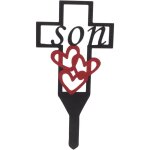 Croix commmorative de cimetire, piquet en mtal, croix de jardin, piquet en mtal, croix funraire, ...