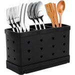 1 pcs support d'ustensiles de cuisine en acier inoxydable de grande capacité avec 3 compartiments, égouttoir ... 1 pcs support d'ustensiles de cuisine en acier inoxydable de grande capacité avec 3 compartiments, égouttoir ...