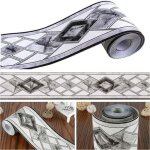 Csparkv 1 tome frise de papier peint �l�gante - pour cuisine, salon, salle de bains - noir et blanc, ...