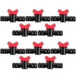 Csparkv - 10 pi�ces vanne capillaire droite vanne d'arrosage valve d'irrigation en plastique tuyau accessoires ...