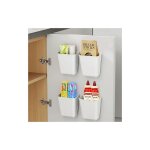 14x9x15cm 4 pices botes de rangement murales autocollantes, botes de rangement pour les portes des ...