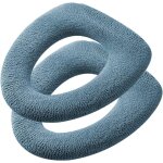Lot de 2 housses de sige de toilette plus paisses ? tissu doux, pais, extensible, lavable, installation ...