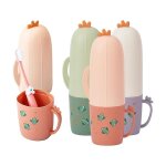 3 pi�ces tasse de rince bouche �tui de brosse � dents de voyage pour brosse � dents portable et r�sistant ...