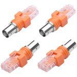 Csparkv - lot de 4 adaptateurs de convertisseur bnc vers rj45 femelle vers rj45 mle, connecteur coaxial ...