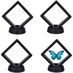 Lot de 4 cadres flottants prsentoirs  pices avec base pour bague collier bracelet boucles d'oreilles ...