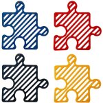 Csparkv 4 pices dessous de verre, sous verre, formes de puzzle, sous tasse, peut tre piss librement, ...