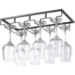 Csparkv - 40x22. 5x5. 5cm 4 rangs noir support verre suspendu, porte verres � vin en m�tal, rangement ...