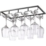 Csparkv - 40x22. 5x5. 5cm 4 rangs noir support verre suspendu, porte verres  vin en mtal, rangement ...