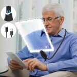Csparkv - 5x grande loupe de lecture avec lumi�re, rechargeable lampe loupe mains libres avec col de ...