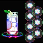 Csparkv - lot de 7 dessous de verre led lumineux color, lumineux batterie remplaable 6 couleurs, sous ...