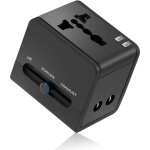 Csparkv - adaptateur prise universelle, 4 in 1 prise internationale de voyage, 2 usb 2. 1a / 5v prise ...