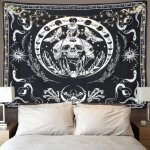 Csparkv crâne tapisserie murale squelette noir et blanc tapisserie serpent moth tapisserie mandala lune ... Csparkv crâne tapisserie murale squelette noir et blanc tapisserie serpent moth tapisserie mandala lune ...