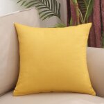 Jaune, 40x40cm) housse de coussin, lot de 2 en lin canap taie d'oreiller de couleur pure pour maison ...