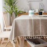 Csparkv - nappe beige lin rectangulaire vintage decoration table cloth coton tablecloth rectangle 135x180 ...