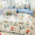 Parure de lit cotton linge de lit pour bb (housse de couette 120x150cm) (dinosaure)