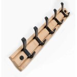 Patre murale de 5 crochets mobile, patres porte manteaux crochet mural pour serviettes chapeau suspendre ...