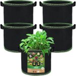 Sacs de plantation, lot de 5 sac  plantes 11l, sacs de culture en non tiss pots avec poignes, sac ...