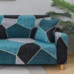 Csparkv - turquoise, 2 places(145 - 185cm))housses de canap extensible 1 / 23 / 4 places imprim minimalisme ...