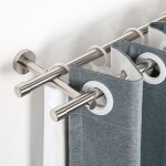 Ctlite - 2 tringle  rideau murale 20 mm acier inoxydable - 160 cm