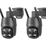 Lot de 2 cam�ra surveillance 3g / 4g lte ctronics avec 2 objectif, suivi auto d�tection humaine 6x zoom ...