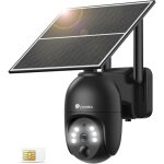 Ctronics 4g lte camera surveillance solaire 2k avec carte sim batterie 10400mah vision nocturne couleur ...