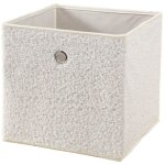 Cube pliable tissu bouclette cru - h27 cm - calicosy