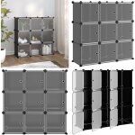 Cubes de rangement 9 pcs avec portes noir pp - cube de rangement - tagre murale - meuble rangement ...