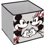 Cube de rangement - disney mickey & minnie amoureux - 31x31x31 cm