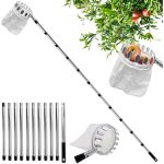 Cueille fruit avec manche telescopique, 4. 2m fruits cerise outil  cueillir de fruits avec poteau rglable ...