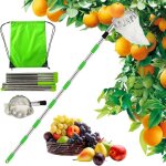 Fitags - cueille fruit telescopique, 3. 2m ramasse pomme, cueilleur de fruits amovible, outil cueillette ...