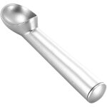 Cuill�re � glace en m�tal portable, outil de cuisine antiadh�sif antigel (argent mat)