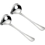 Cuill�re � sauce, louche � sauce acier inoxydable argent, louche � sauce en acier, petite cuill�re bruine ...