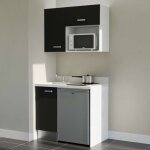 Kitchenette k00l - 100 cm - emplacements frigo top et micro - ondes - noir - snova - évier à gauche Kitchenette k00l - 100 cm - emplacements frigo top et micro - ondes - noir - snova - évier à gauche