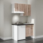 Kitchenette k01l - pt - 120 cm - plan stratifié, évier inox, - façade bois - plan noir texturé - evier ... Kitchenette k01l - pt - 120 cm - plan stratifié, évier inox, - façade bois - plan noir texturé - evier ...