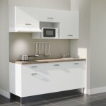 Kitchenette k30l - pt - 180 cm - plan stratifié, évier inox, - façade blanc - plan bois - evier inox ... Kitchenette k30l - pt - 180 cm - plan stratifié, évier inox, - façade blanc - plan bois - evier inox ...