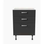 Cuisibane - meuble de cuisine bas casserolier - 60 cm - noir