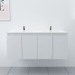 Meuble double vasque 120 cm proline - blanc - plan vasque en cramique