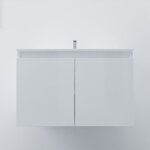 Meuble salle de bain suspendu 80 cm proline - blanc - plan vasque en céramique Meuble salle de bain suspendu 80 cm proline - blanc - plan vasque en céramique