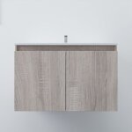Meuble salle de bain suspendu 80 cm proline - bois - plan vasque en céramique Meuble salle de bain suspendu 80 cm proline - bois - plan vasque en céramique