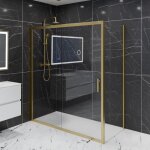 Paroi de douche d'angle porte coulissante + retour fixe goldy 170 cm x 80 cm