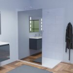 Cuisibane - paroi de douche miroir 120 cm maora - verre 8 mm anticalcaire Cuisibane - paroi de douche miroir 120 cm maora - verre 8 mm anticalcaire